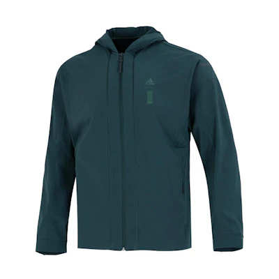 adidas Solid Color Casual Hoodie Jacket Military Green HM2949