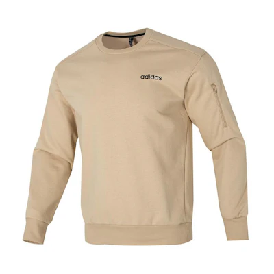 adidas Solid Color Crewneck Casual Long-Sleeve Sweatshirt Khaki JF3221