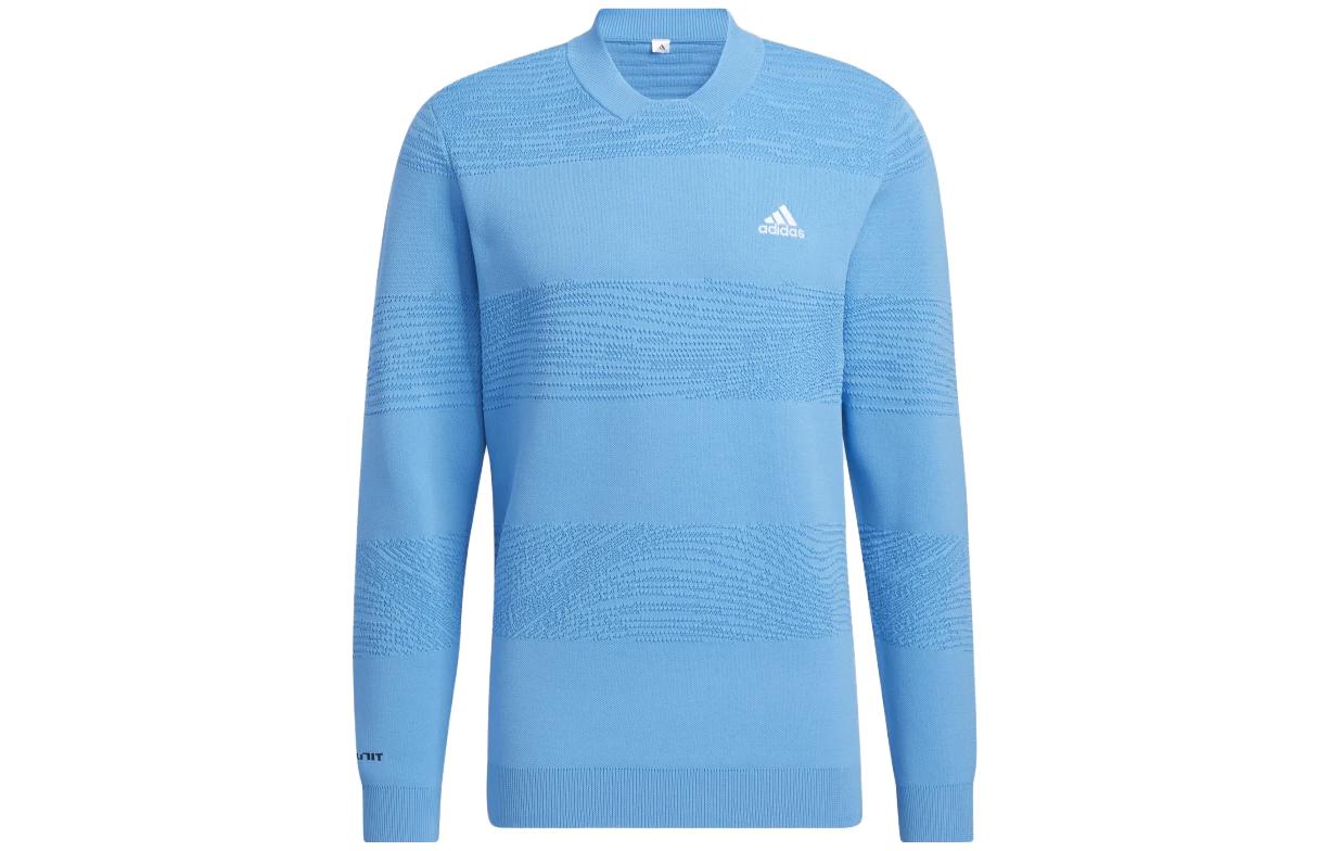 adidas Solid Color Crewneck Long Sleeve Sweatshirt Blue HM7609