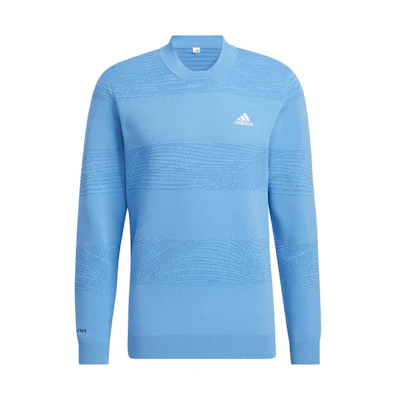 adidas Solid Color Crewneck Long Sleeve Sweatshirt Blue HM7609