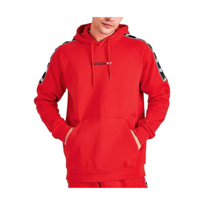 adidas Solid Color Drawstring Hoodie Red HY2990-626