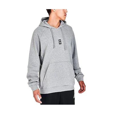 adidas Solid Color Drawstring Hoodie with Large Pocket - Gray HI0120