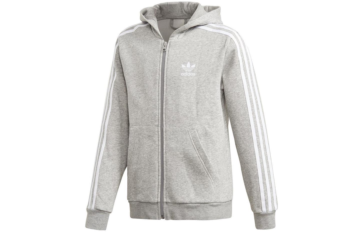 adidas Solid Color Full-Zip Hoodie Jacket DH2702