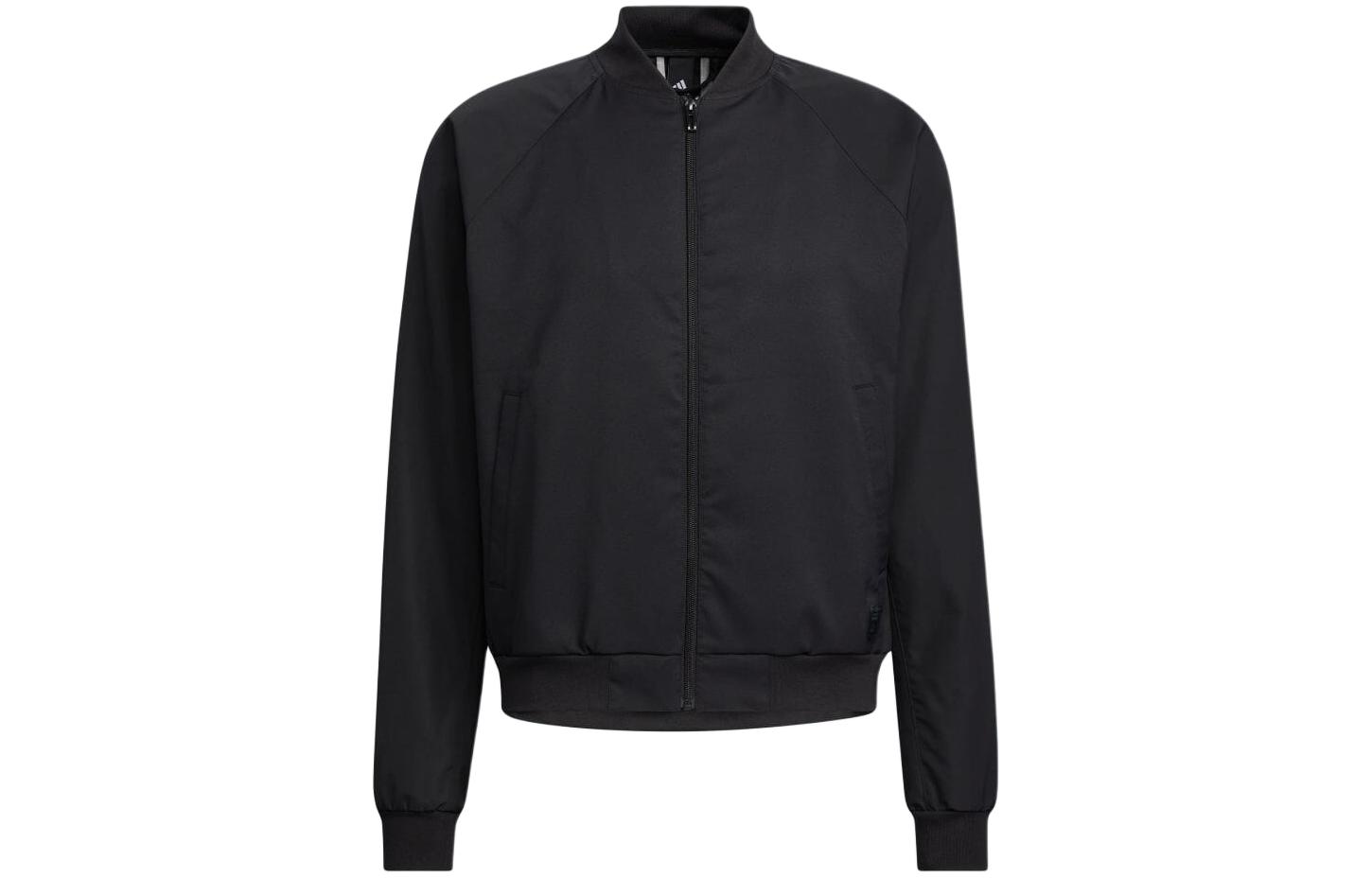 adidas Solid Color Full-Zip Track Jacket Black IA9405