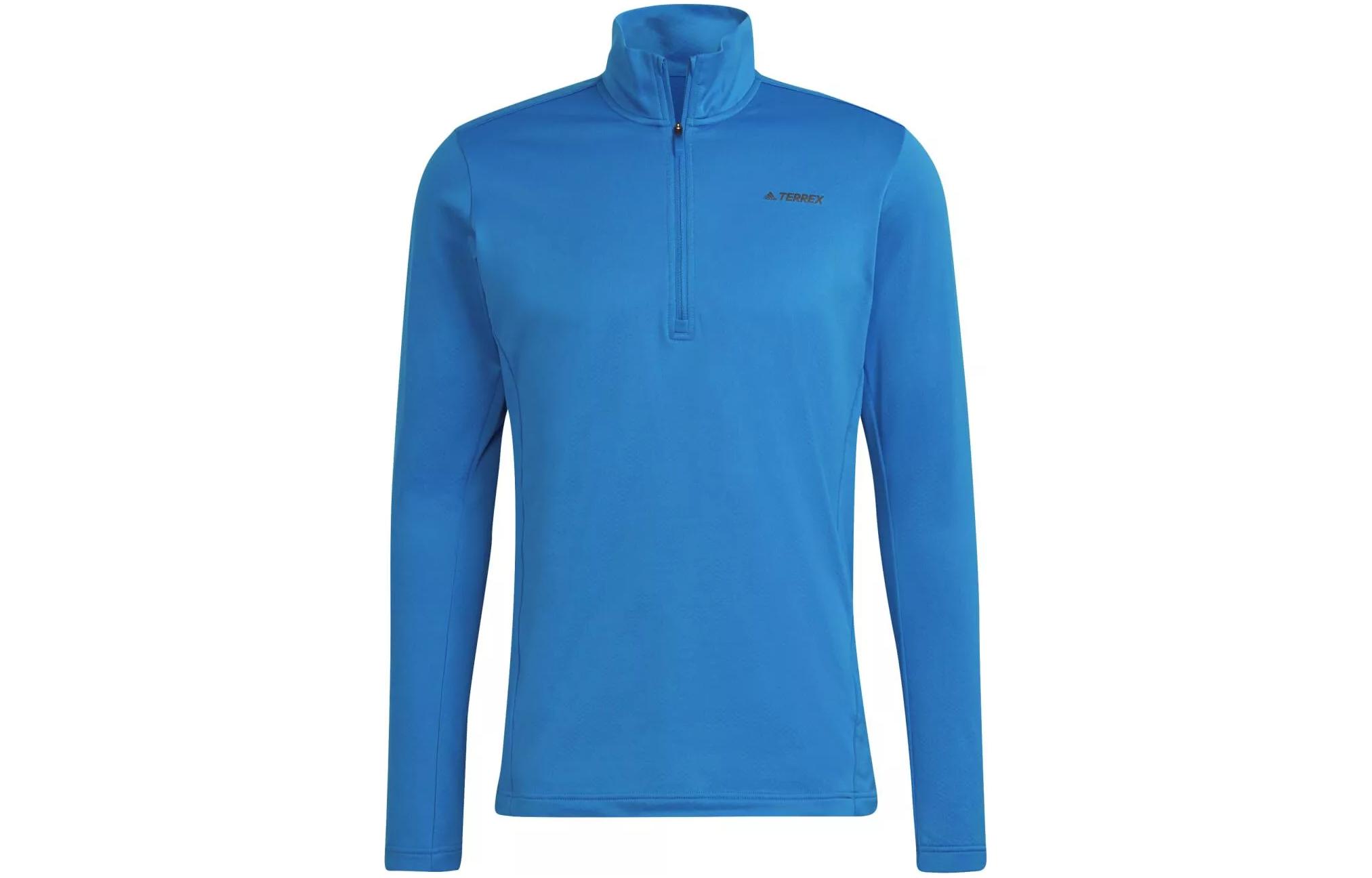 adidas Solid Color Half-Zip Fleece Sweatshirt Blue HA2290