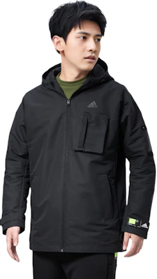 adidas Solid Color Hooded Jacket Black GP0982 Shop adidas Solid Color Hooded Jacket Black GP0982