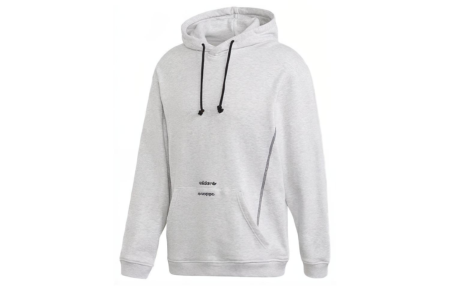 adidas Solid Color Hooded Pullover - Gray GD9311
