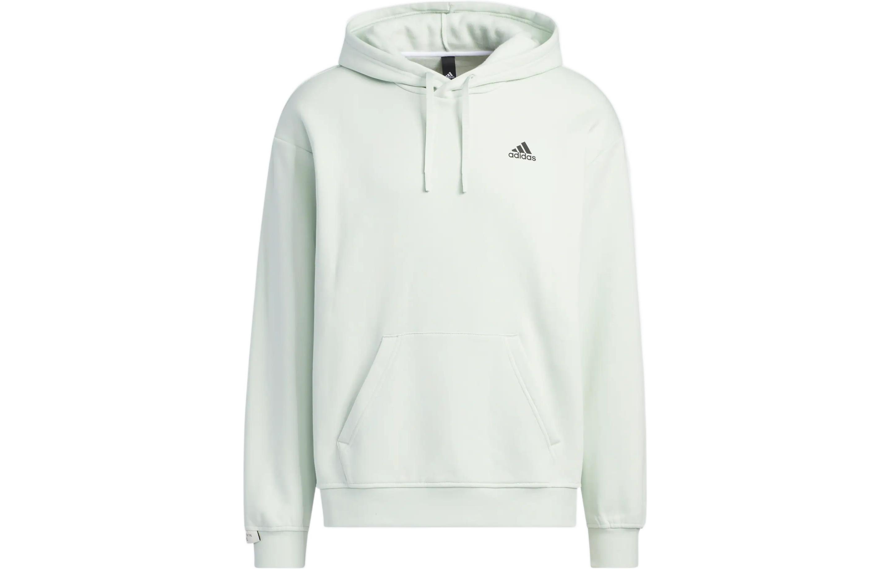adidas Solid Color Hoodie Unisex - Kangaroo Pocket, Linen Green IV7593