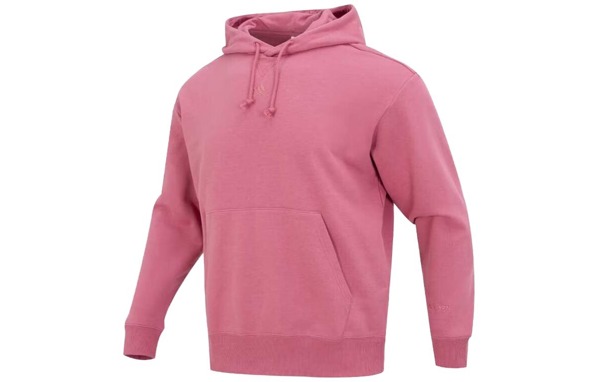 adidas Solid Color Logo Embroidered Hoodie - Rose Pink IC9762