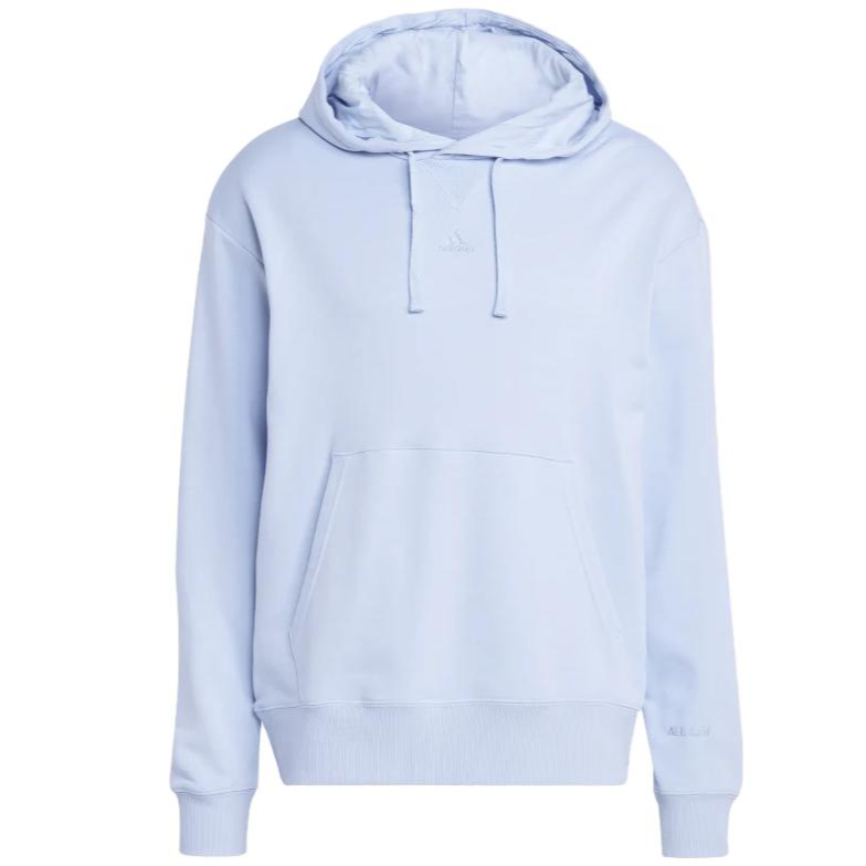 adidas Solid Color Logo Embroidered Hoodie Blue IC9767