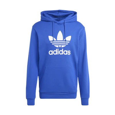 adidas Solid Color Logo Print Hoodie in Blue IA4885