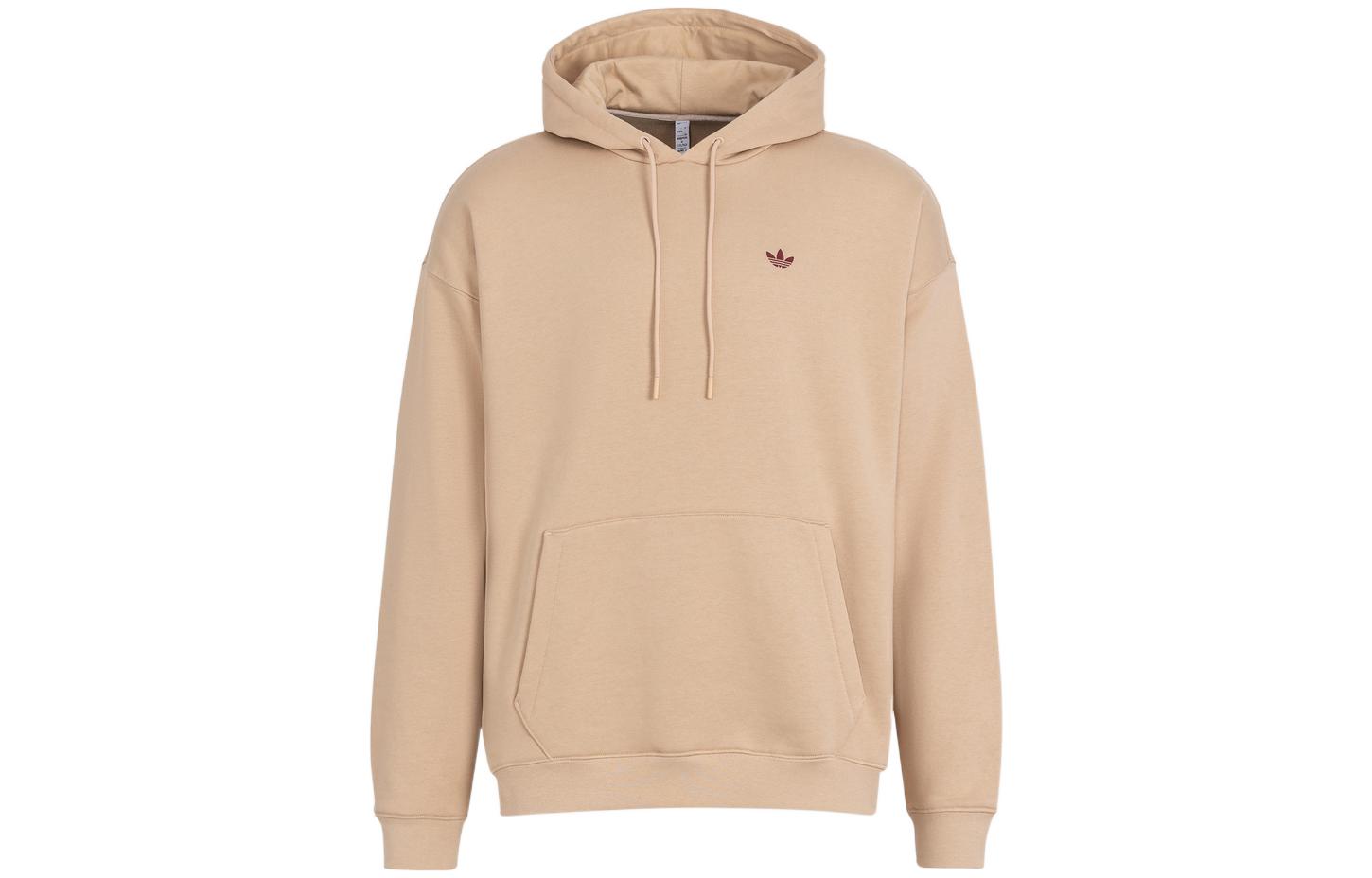 adidas Solid Color Logo Print Sweatshirt Beige IM1208