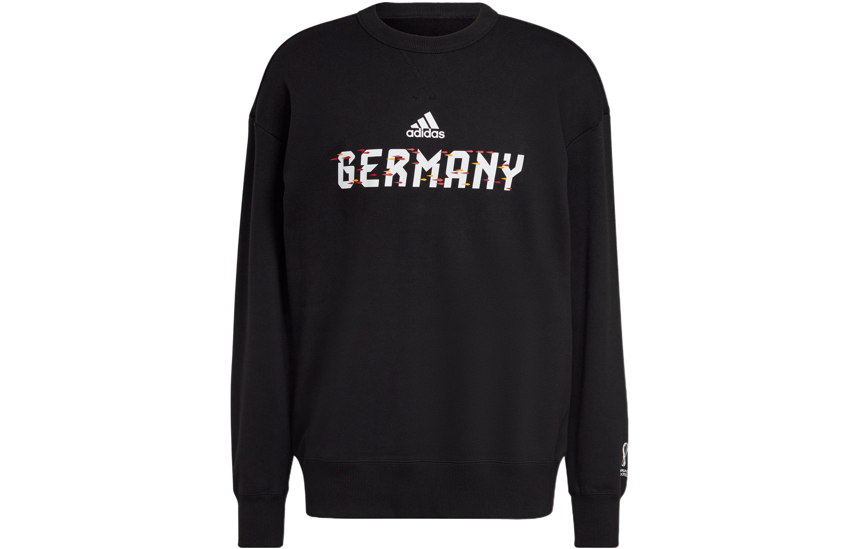 adidas Solid Color Logo Print Sweatshirt Black HD6352