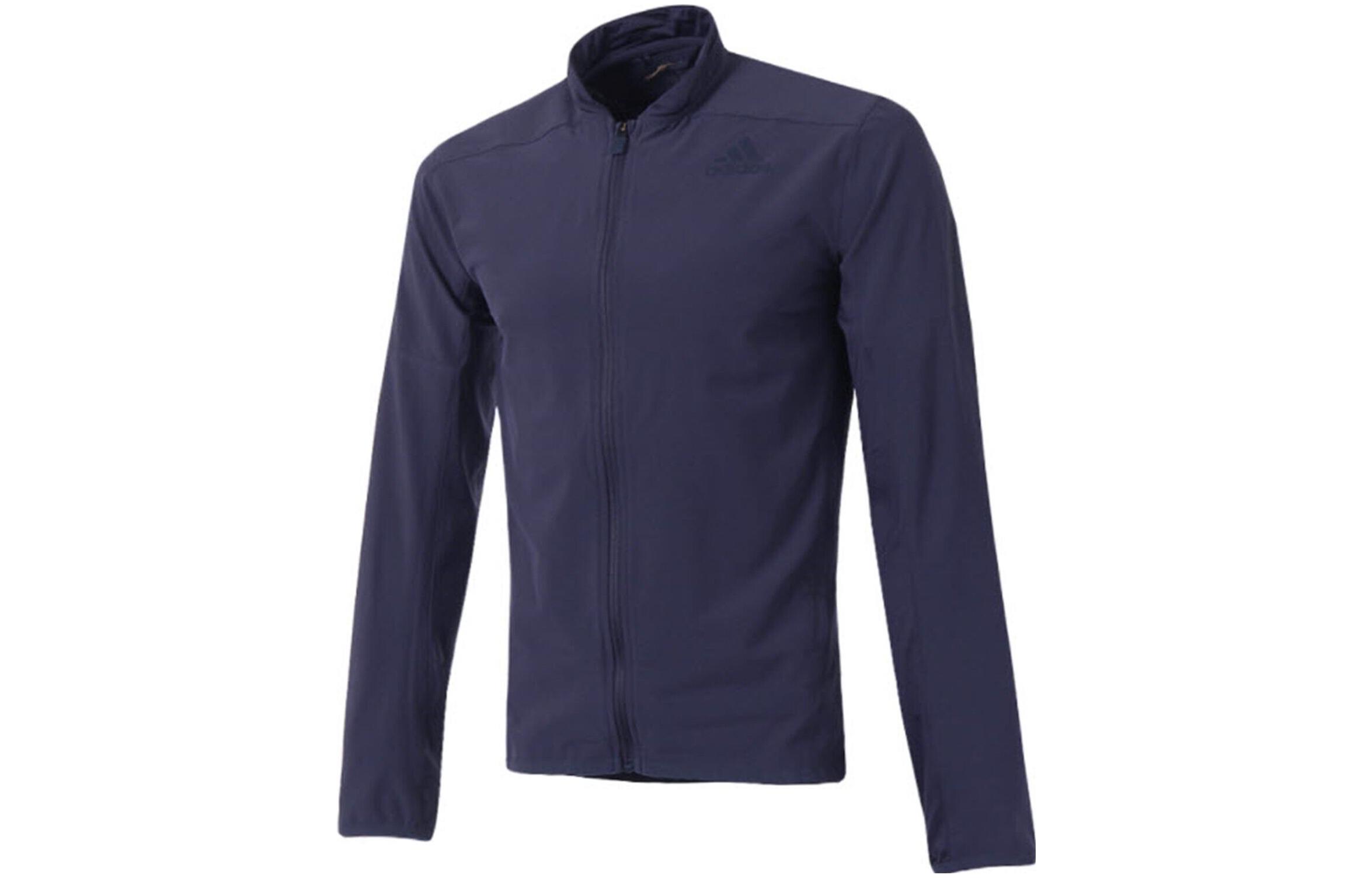 adidas Solid Color Logo Print Zip-Up Track Jacket HF4736