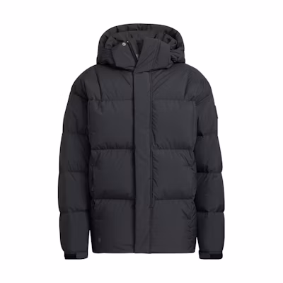 adidas Solid Color Logo Printed Down Jacket Unisex Black HN2134