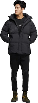 adidas Solid Color Logo Printed Down Jacket Unisex Black HN2134 Lookbook adidas Solid Color Logo Printed Down Jacket Unisex Black HN2134