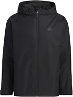 adidas Solid Color Logo Zip-Up Hoodie Jacket - Black HY5831 adidas Solid Color Logo Zip-Up Hoodie Jacket - Black HY5831