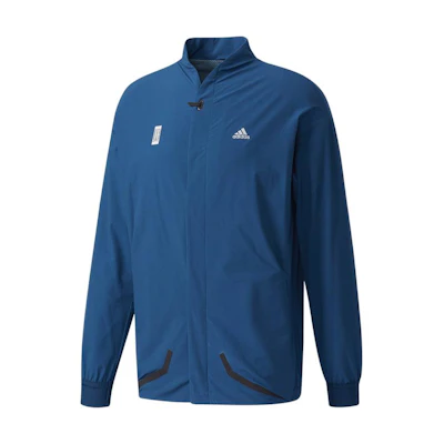 adidas Solid Color Logo Zip-Up Jacket Blue BQ5630