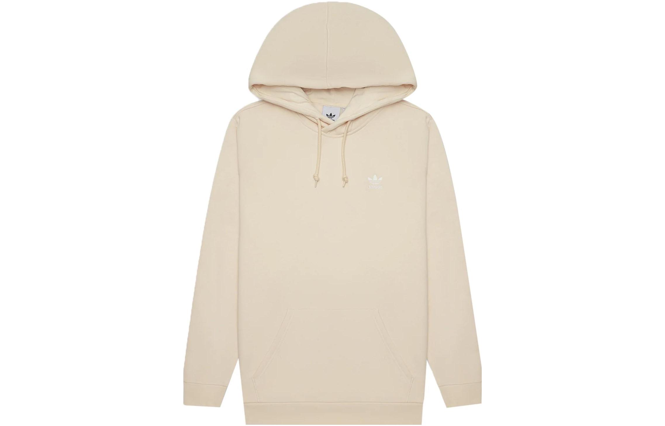 adidas Solid Color Long-Sleeve Hoodie Cream White HN0996
