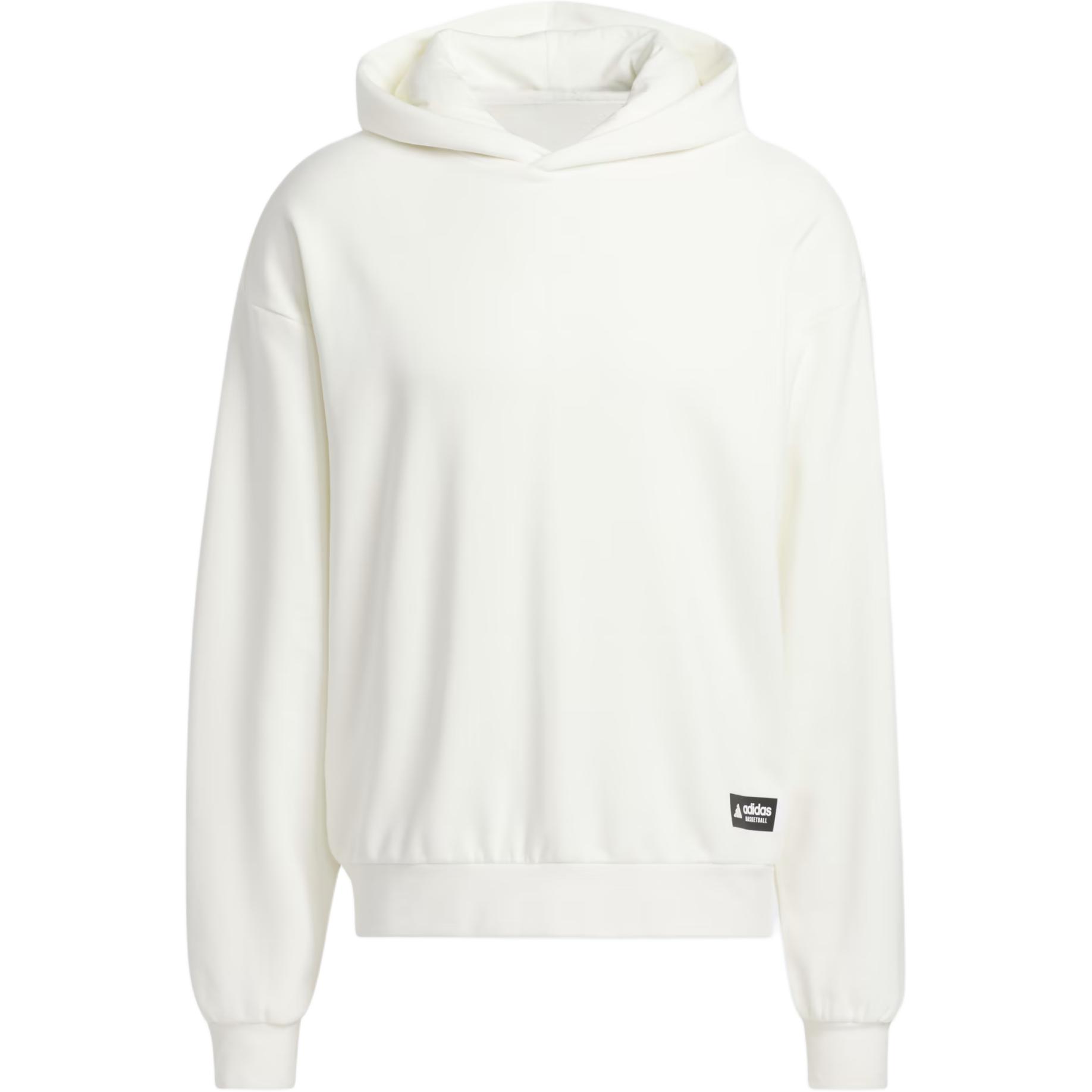 adidas Solid Color Loose Fit Hoodie White IC2438