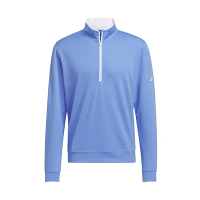 adidas Solid Color Mock Neck Long Sleeve Sweatshirt Blue HR8956