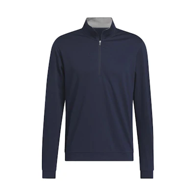 adidas Solid Color Navy Blue Zip-Up Sweatshirt Long Sleeve IB4535