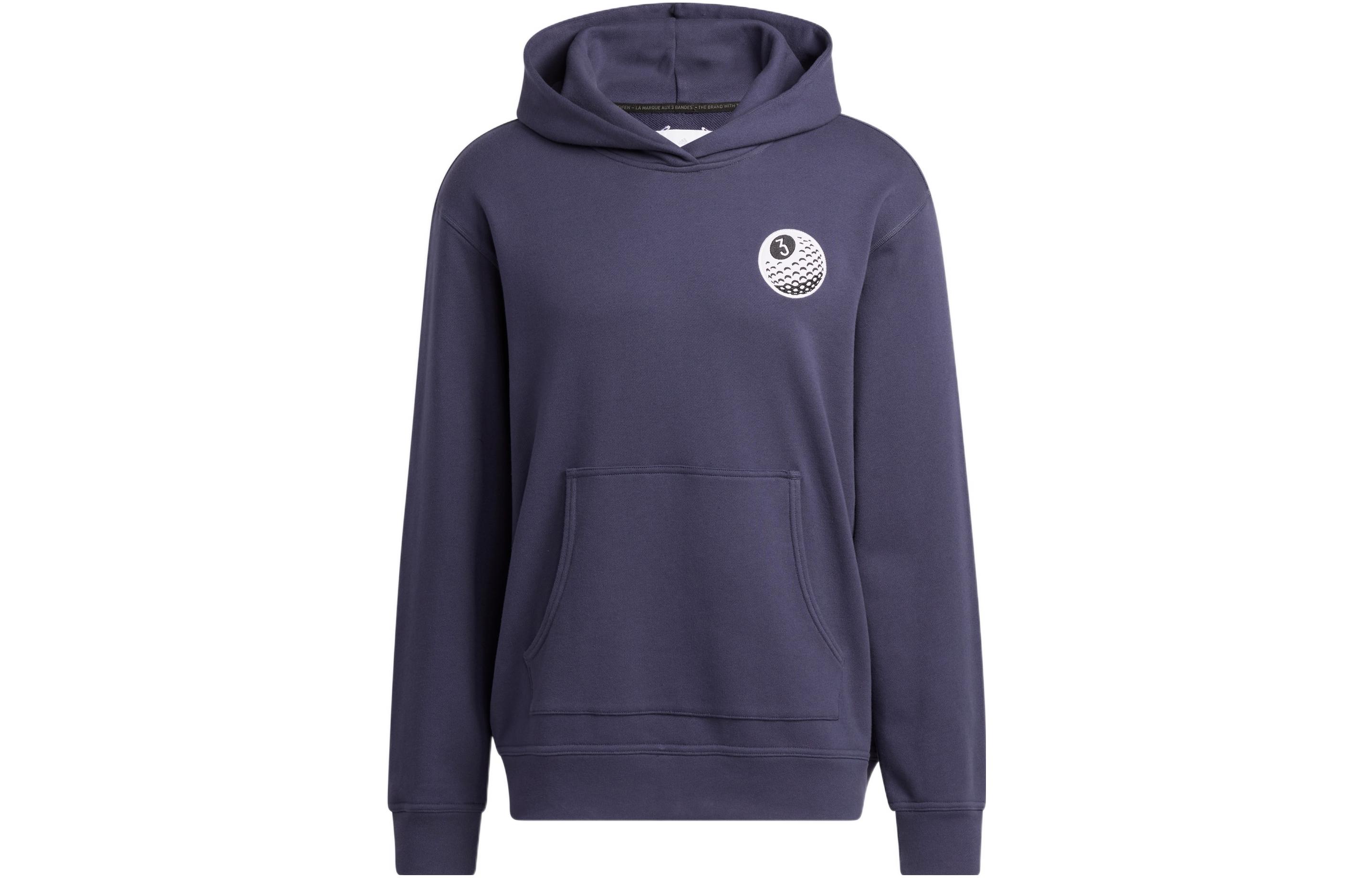 adidas Solid Color Print Hoodie in Blue HF9093