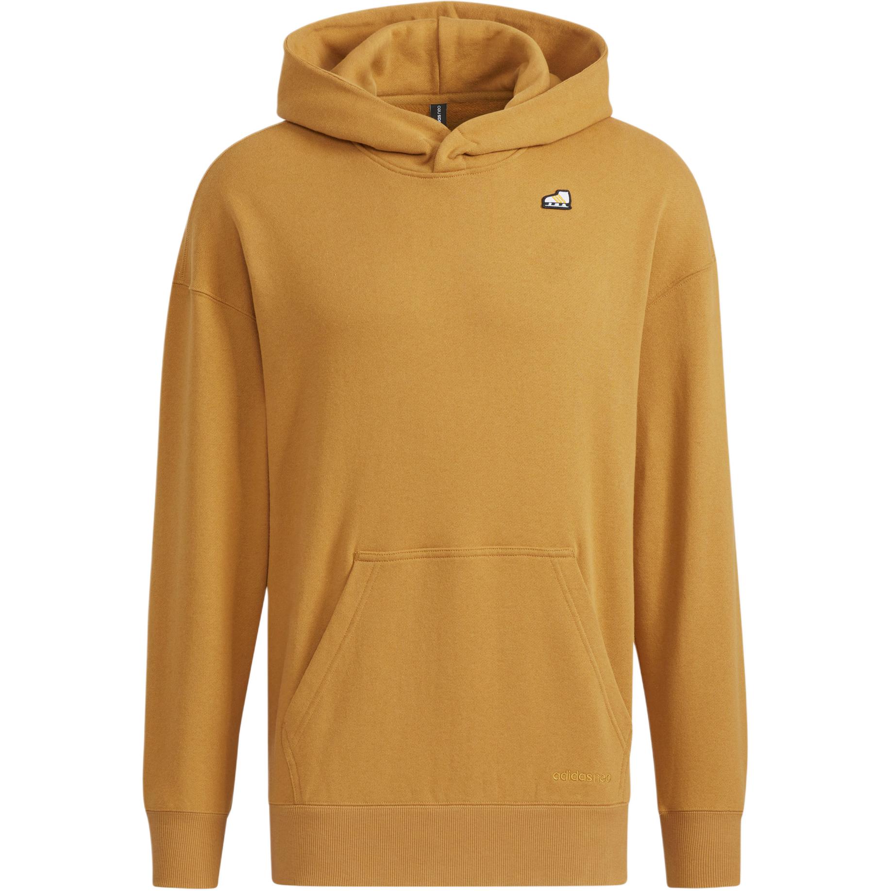 adidas Solid Color Printed Hoodie Brown Long Sleeve HG9018