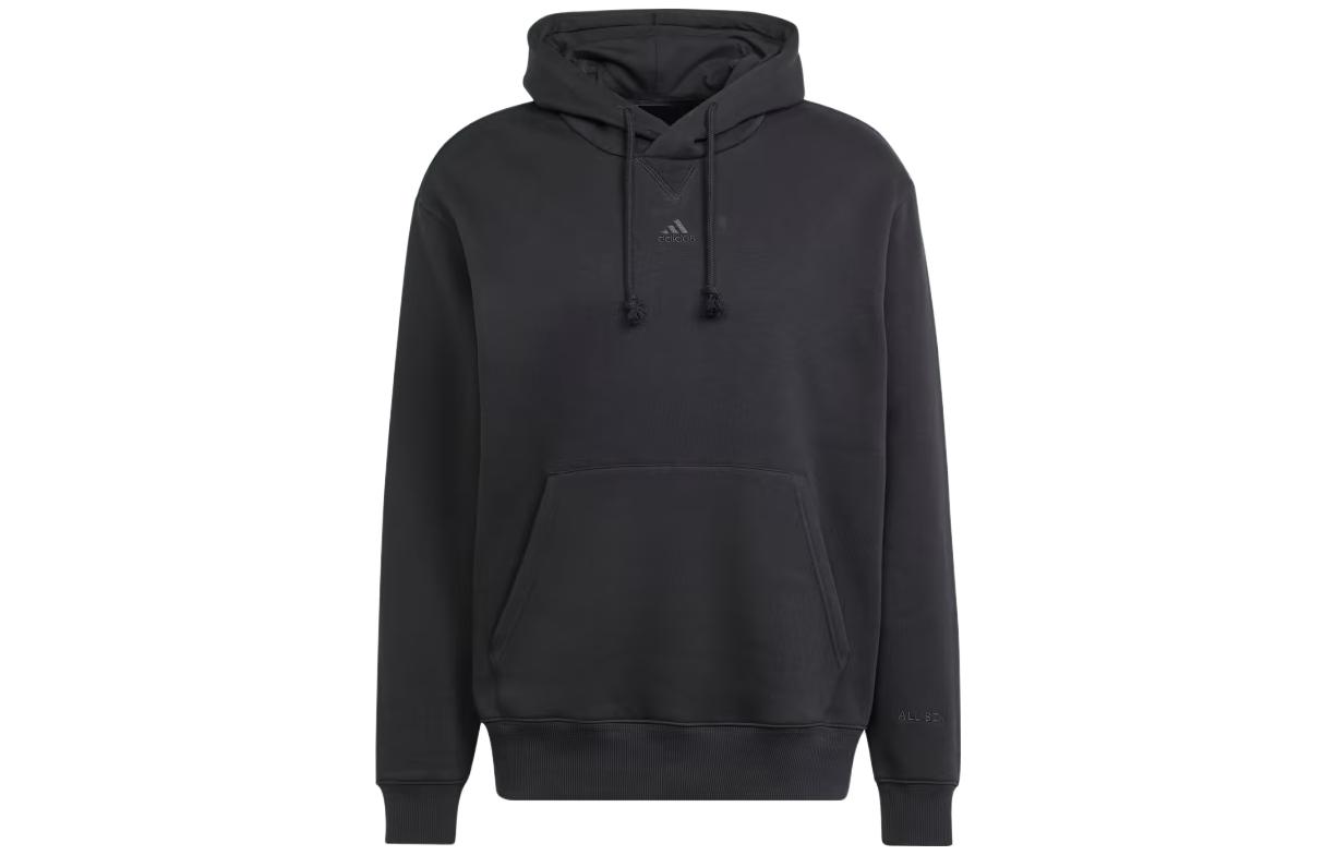 adidas Solid Color Pullover Hoodie Black IJ6889