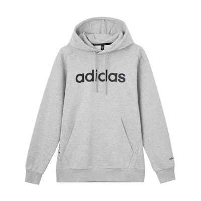 adidas Solid Color Pullover Hoodie Gray Long Sleeve Casual Sweater JF3321