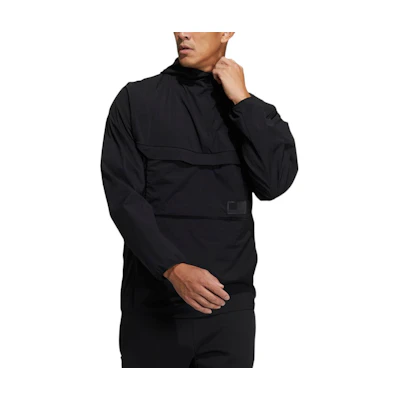 adidas Solid Color Pullover Hoodie Jacket - Black GN0790