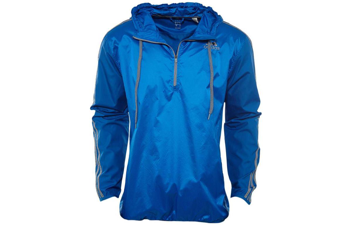 adidas Solid Color Pullover Hoodie Jacket Blue G69912