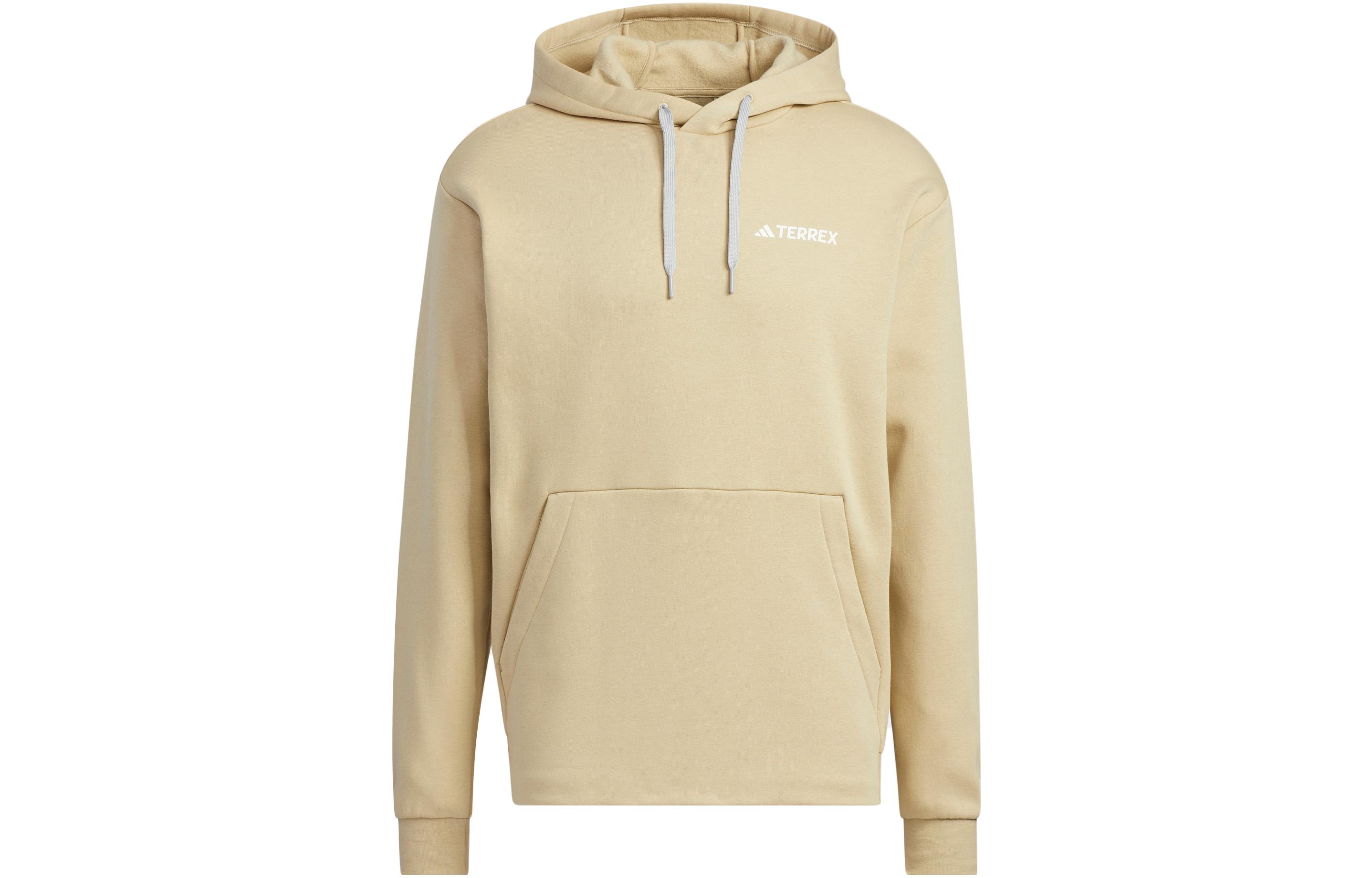 adidas Solid Color Pullover Hoodie Prairie Brown Unisex Long Sleeve Casual Wear IC4481