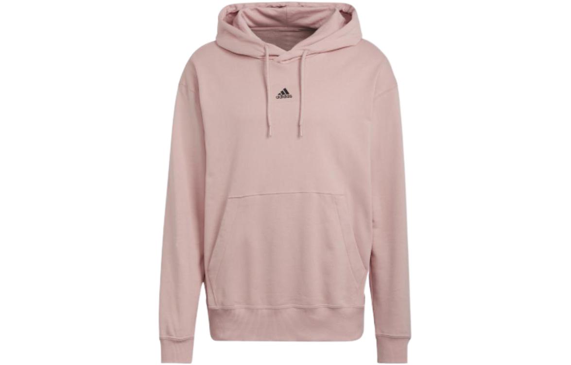 adidas Solid Color Pullover Hoodie Purple Pink HE4348