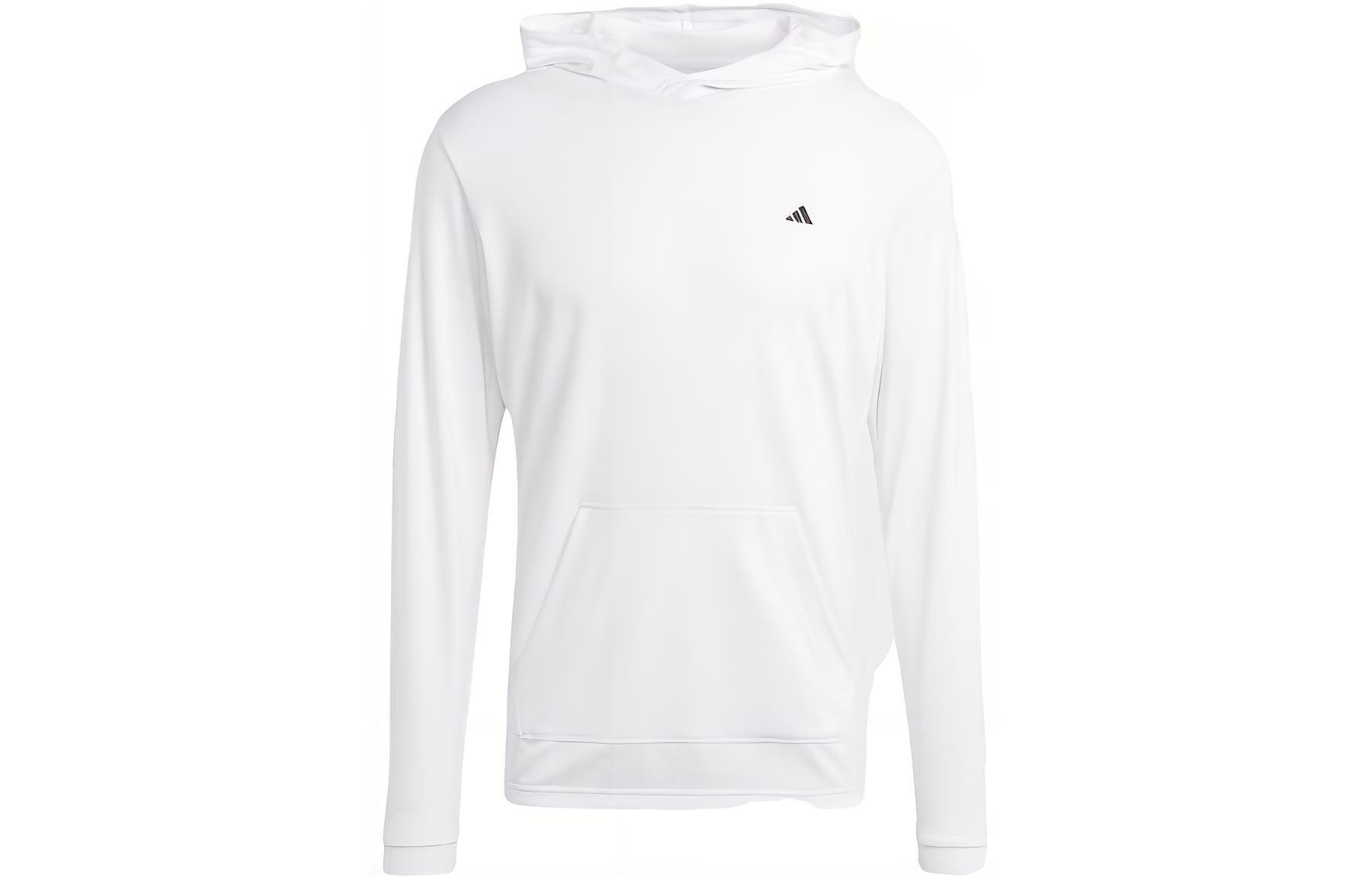 adidas Solid Color Pullover Hoodie White HZ3101
