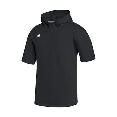 adidas Solid Color Pullover Short Sleeve Hoodie Black HF6264