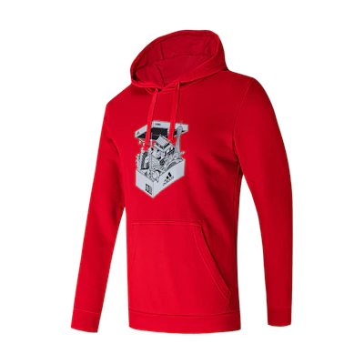 adidas Solid Color Red Hoodie GS7693