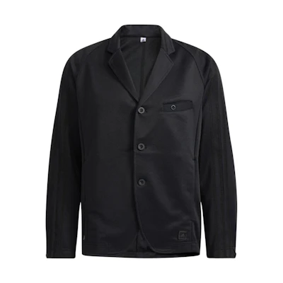 adidas Solid Color Single-Breasted Long Sleeve Blazer Jacket - Black H64626