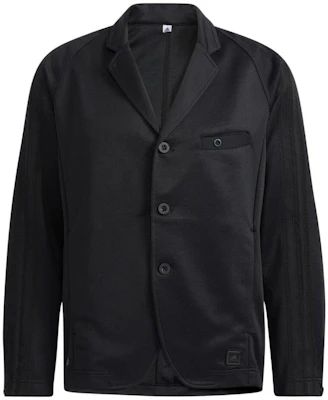 adidas Solid Color Single-Breasted Long Sleeve Blazer Jacket - Black H64626 Order adidas Solid Color Single-Breasted Long Sleeve Blazer Jacket - Black H64626