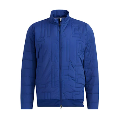 adidas Solid Color Slim Fit Stand Collar Blue Jacket GV1180