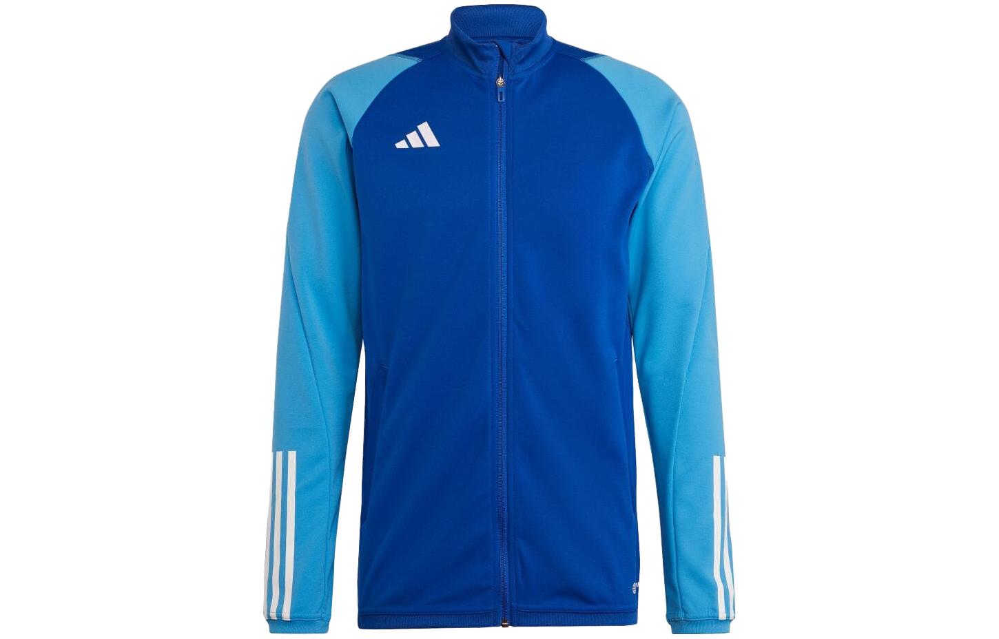 adidas Solid Color Slim Fit Zip Jacket - Blue HU1305