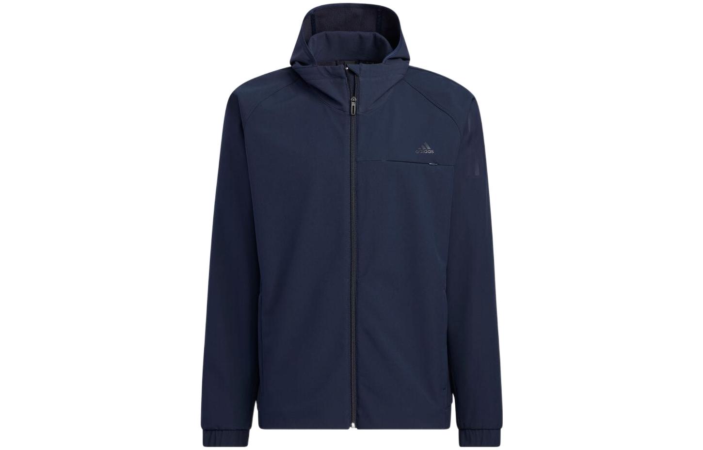 adidas Solid Color Sports Casual Hooded Jacket - Blue HP1415