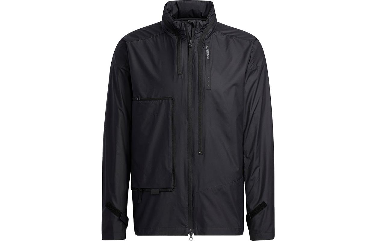 adidas Solid Color Sports Hoodie Jacket Black H13868