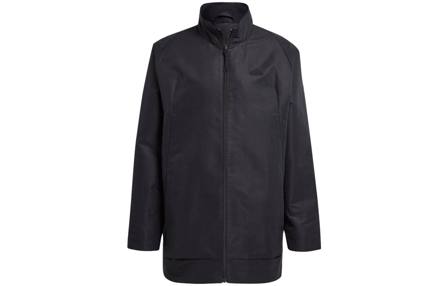 adidas Solid Color Stand Collar Zip Jacket Japan Edition - Black IJ6169-JAPAN
