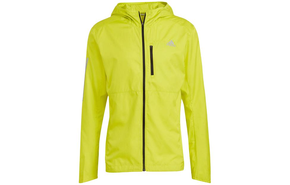 adidas Solid Color Yellow Zip-Up Hoodie Casual Jacket GJ9950
