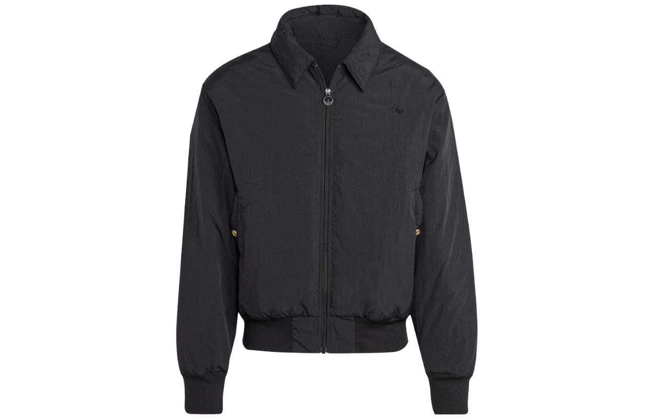 adidas Solid Color Zip-Up Collared Jacket Black (Japan Edition) HR8675-JAPAN