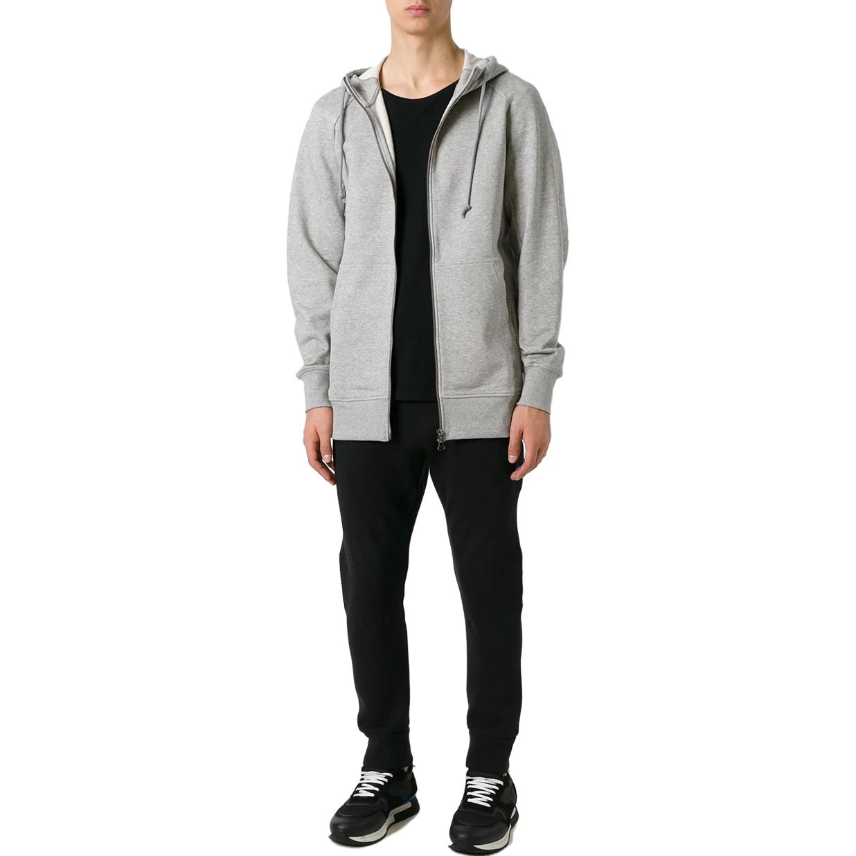 adidas Solid Color Zip-Up Hoodie - Gray BQ3090-Grey