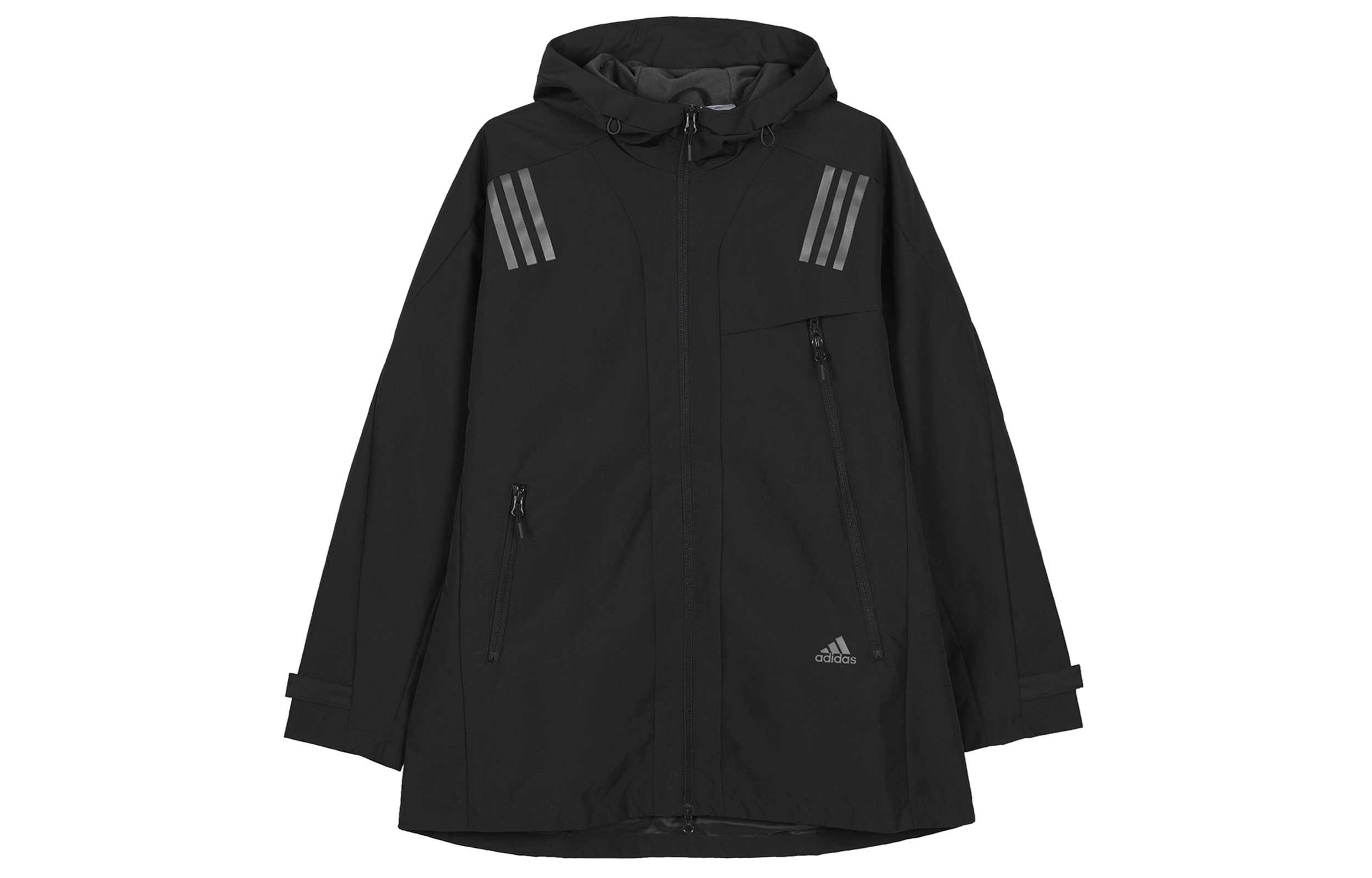 adidas Solid Color Zip-Up Hoodie Black H39311