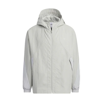 adidas Solid Color Zip-Up Hoodie Jacket - Gray IK3712