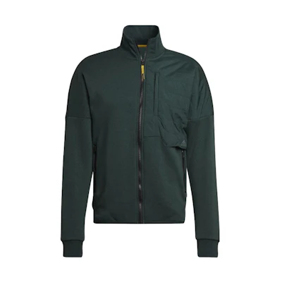 adidas Solid Color Zip-Up Jacket in Shadow Green HM6234